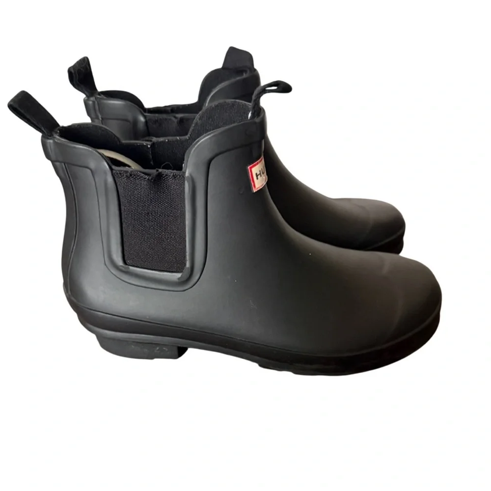 Hunter Matte Kids Original Black Mini Chelsea Boots-Size 2